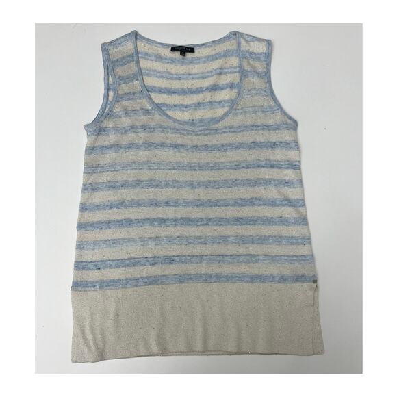 Lafayette 148 New York Women's Silk & Linen Blend Striped Tank, Size P - Picture 1 of 8